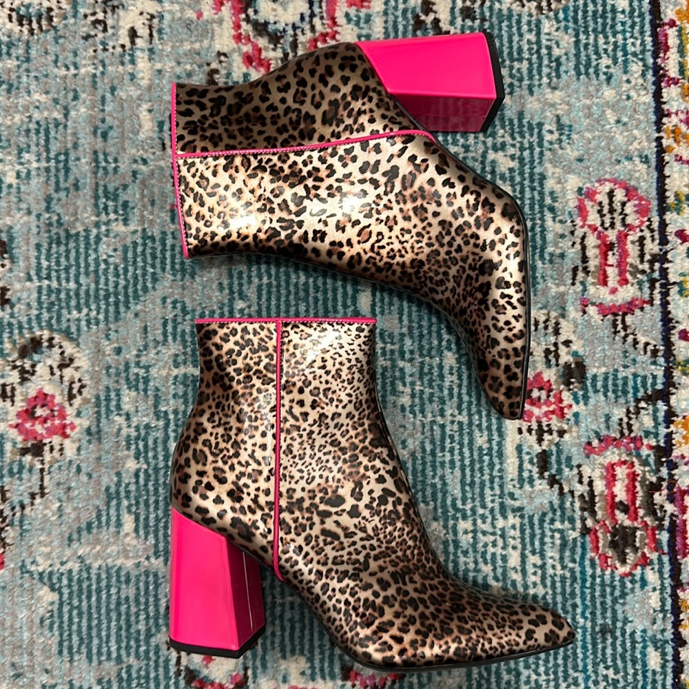 Betsey Johnson Leopard Print Booties